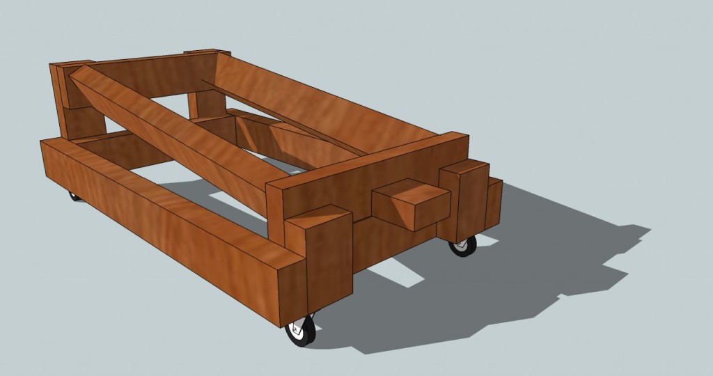 Original Garden Pool illustration showing a short piece of 2x4 added across the front of the frame as a guard